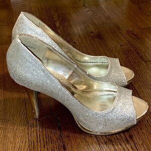 Rampage Silver Glitter Heels